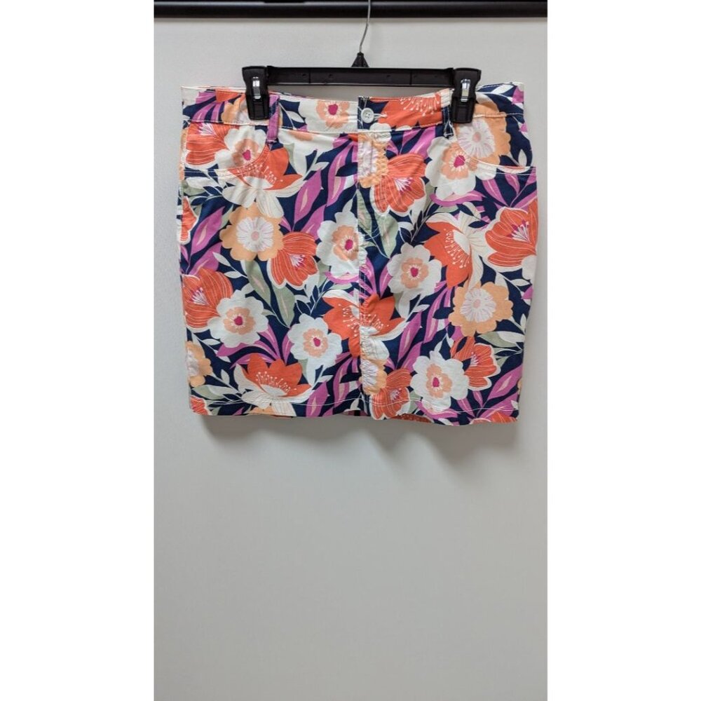 St. John's Bay Purple Multicolor Floral Skort